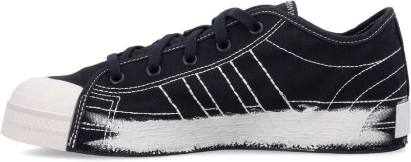 Y-3 Zwarte Canvas Sneakers met Handgeschilderde Middenzool Black Unisex