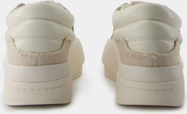 Y-3 Zwarte leren lage sneakers Beige Dames