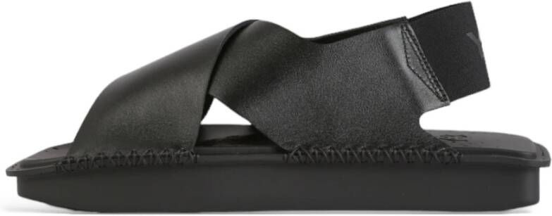 Y-3 Zwarte Leren Sandalen voor Mannen Black Heren