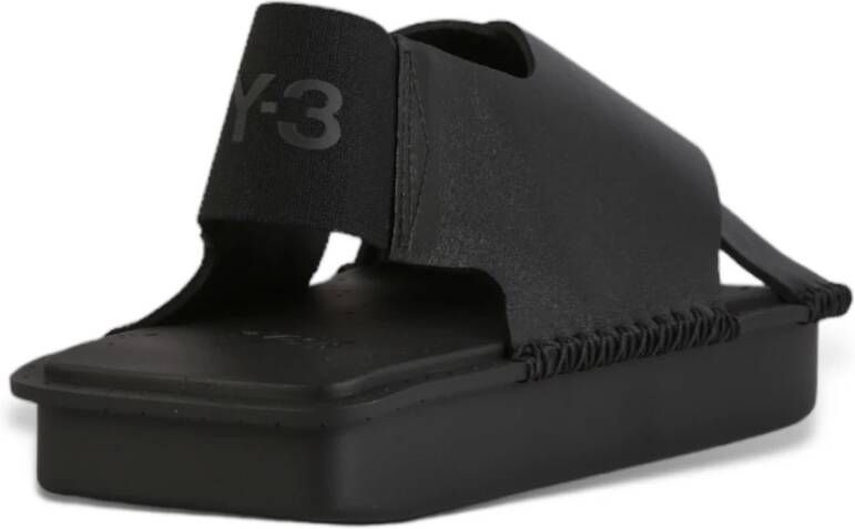 Y-3 Zwarte Leren Sandalen voor Mannen Black Heren