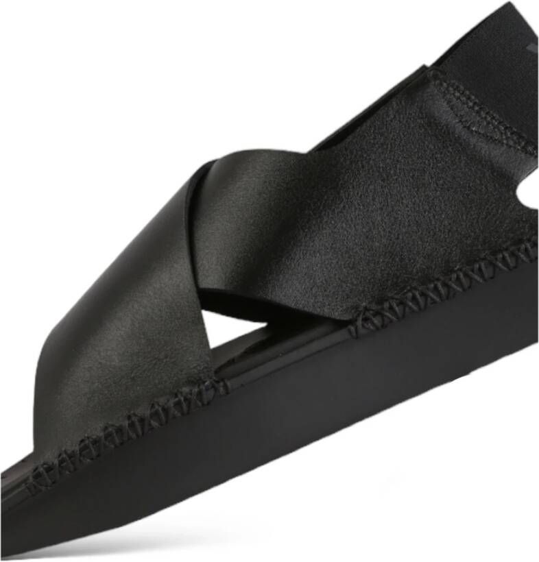 Y-3 Zwarte Leren Sandalen voor Mannen Black Heren