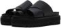 Y-3 Zwarte leren slide sandalen Black Dames - Thumbnail 3