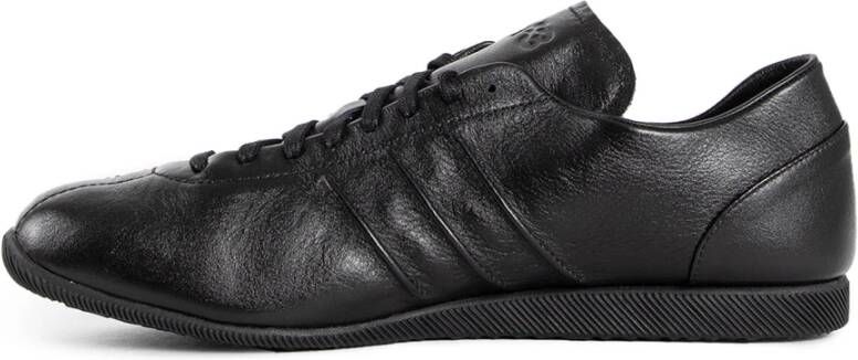 Y-3 Zwarte Leren Vetersluiting Sneakers Black Heren