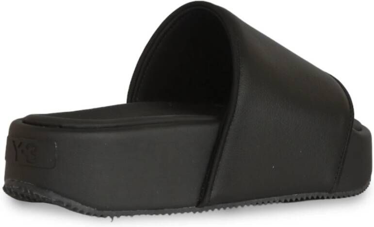 Y-3 Zwarte Slides in Zwart Black Dames