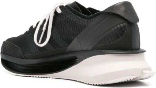 Y-3 Zwarte Sneakers Mesh Suède Leren Panelen Black Heren