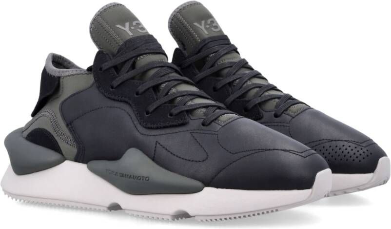 Y-3 Zwarte Sneakers met Olijfkleurige Accenten Black Dames