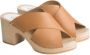 Youyou Kameel Crossed Leren Hoge Hak Sandalen Beige Dames - Thumbnail 5