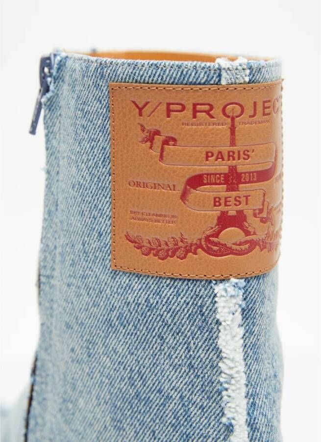 Y Project Denim Enkellaarzen Blauw Heren