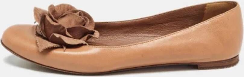 Yves Saint Laurent Vintage Pre-owned Leather flats Brown Dames