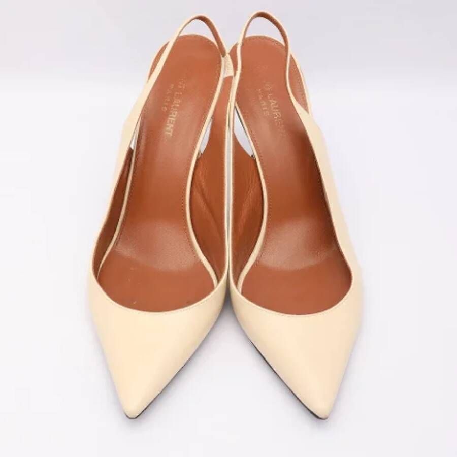 Yves Saint Laurent Vintage Pre-owned Leather heels Beige Dames