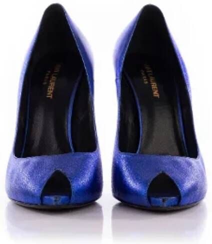 Yves Saint Laurent Vintage Pre-owned Leather heels Blue Dames