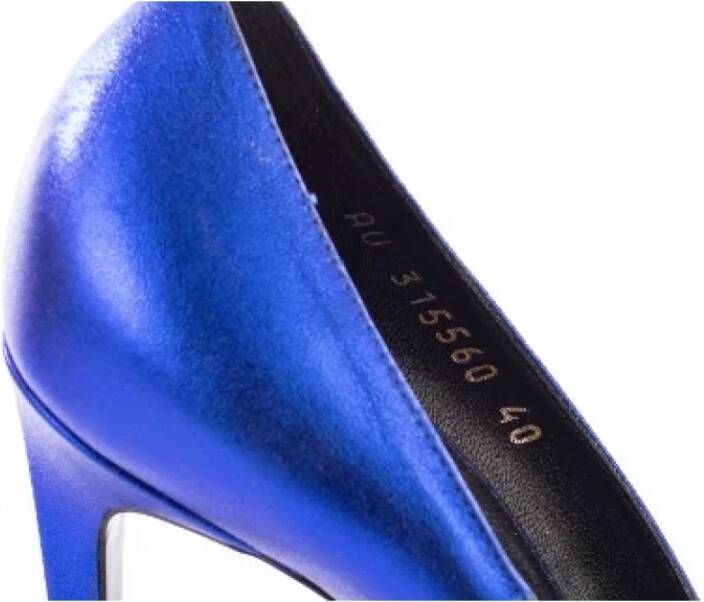 Yves Saint Laurent Vintage Pre-owned Leather heels Blue Dames