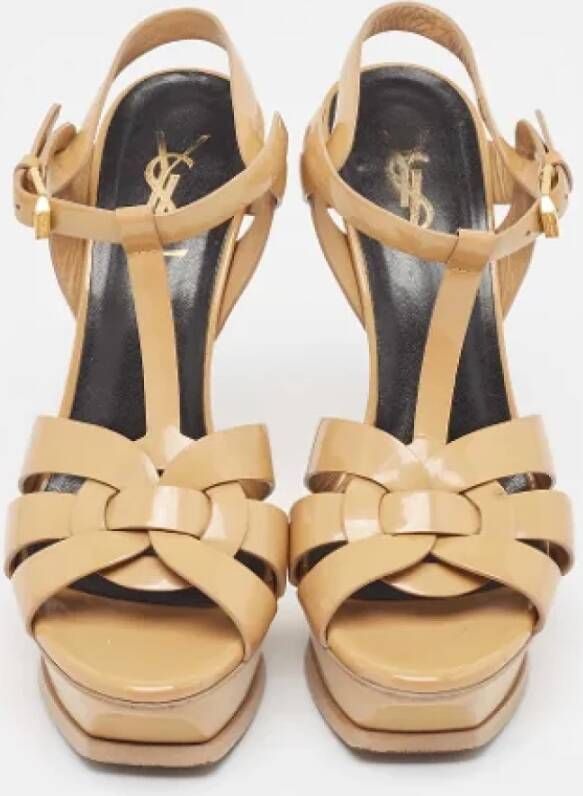 Yves Saint Laurent Vintage Pre-owned Leather sandals Beige Dames