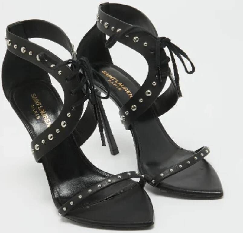 Yves Saint Laurent Vintage Pre-owned Leather sandals Black Dames