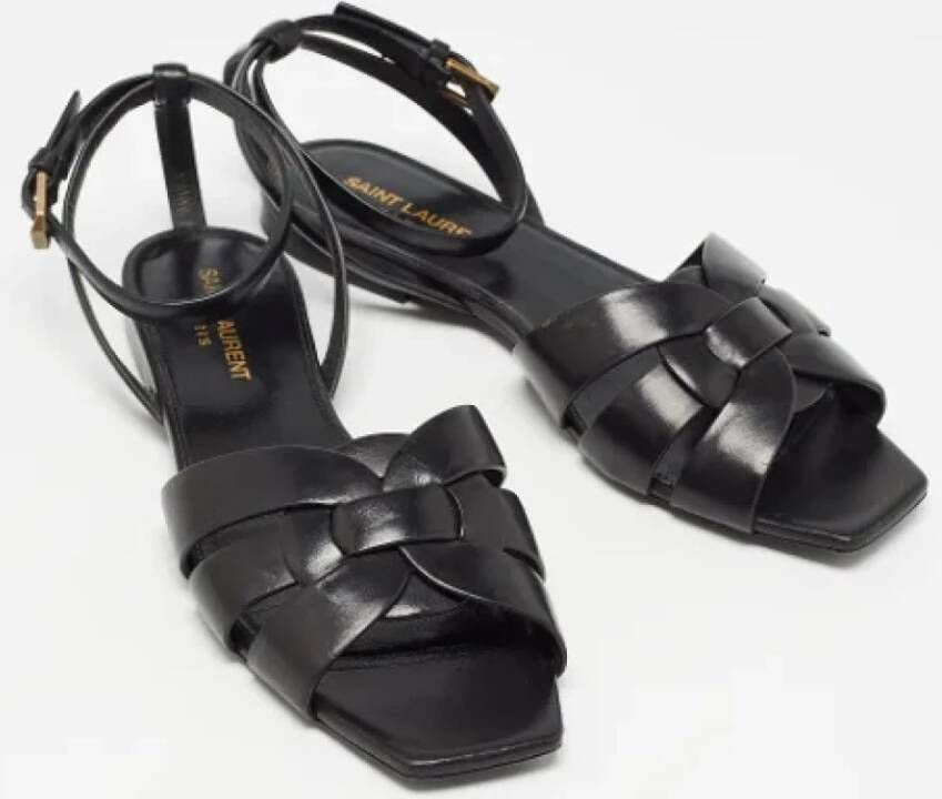 Yves Saint Laurent Vintage Pre-owned Leather sandals Black Dames