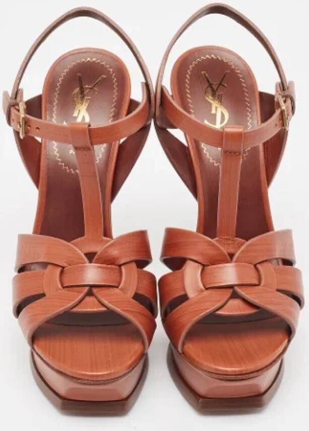 Yves Saint Laurent Vintage Pre-owned Leather sandals Brown Dames