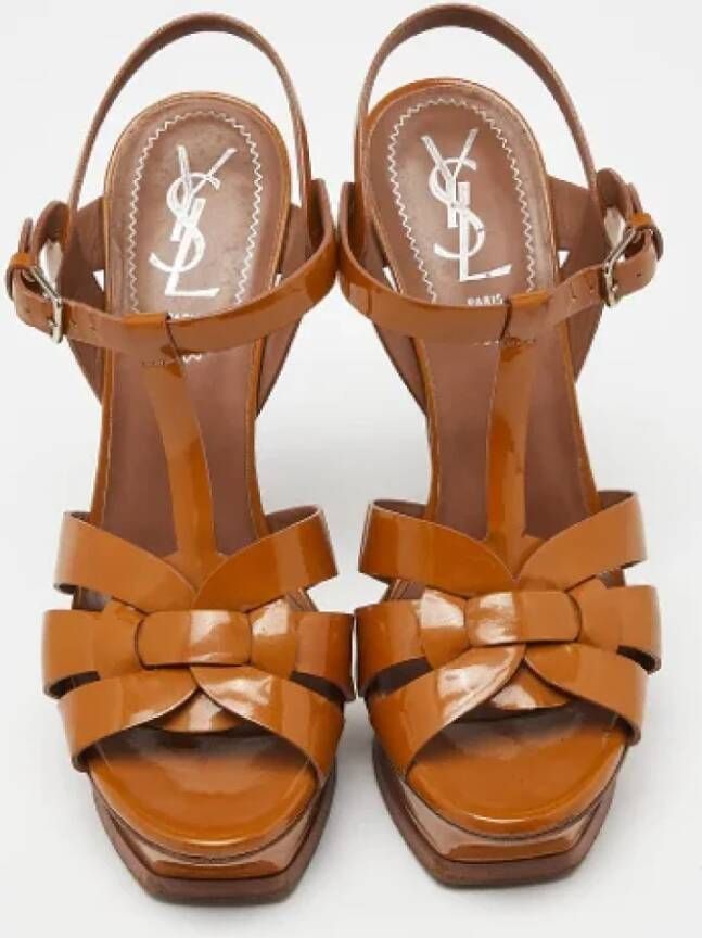 Yves Saint Laurent Vintage Pre-owned Leather sandals Brown Dames