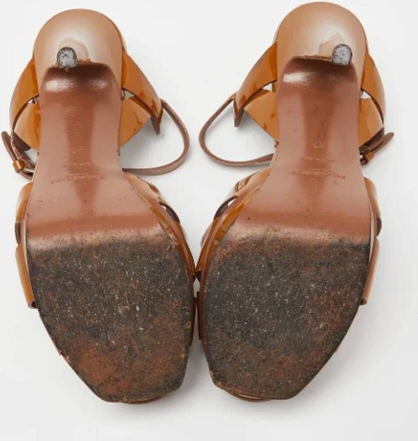 Yves Saint Laurent Vintage Pre-owned Leather sandals Brown Dames