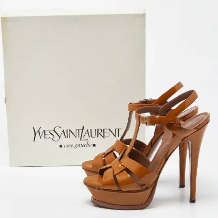 Yves Saint Laurent Vintage Pre-owned Leather sandals Brown Dames