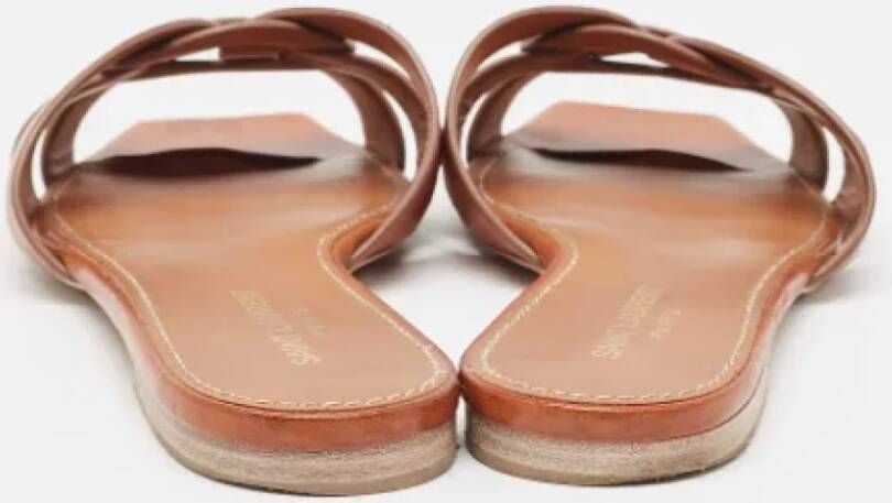 Yves Saint Laurent Vintage Pre-owned Leather sandals Brown Dames