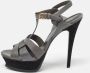 Yves Saint Laurent Vintage Pre-owned Leather sandals Gray Dames - Thumbnail 2