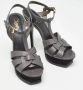 Yves Saint Laurent Vintage Pre-owned Leather sandals Gray Dames - Thumbnail 4