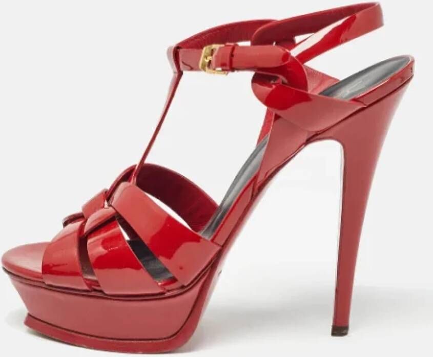 Yves Saint Laurent Vintage Pre-owned Leather sandals Red Dames
