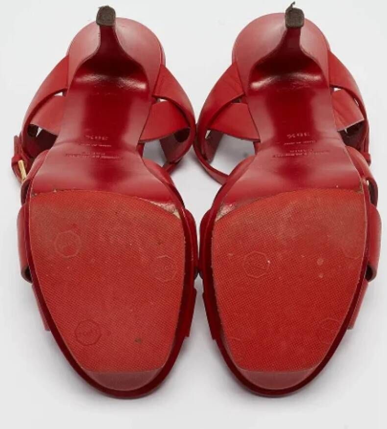 Yves Saint Laurent Vintage Pre-owned Leather sandals Red Dames