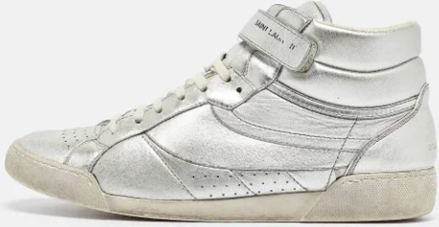 Yves Saint Laurent Vintage Pre-owned Leather sneakers Gray Heren