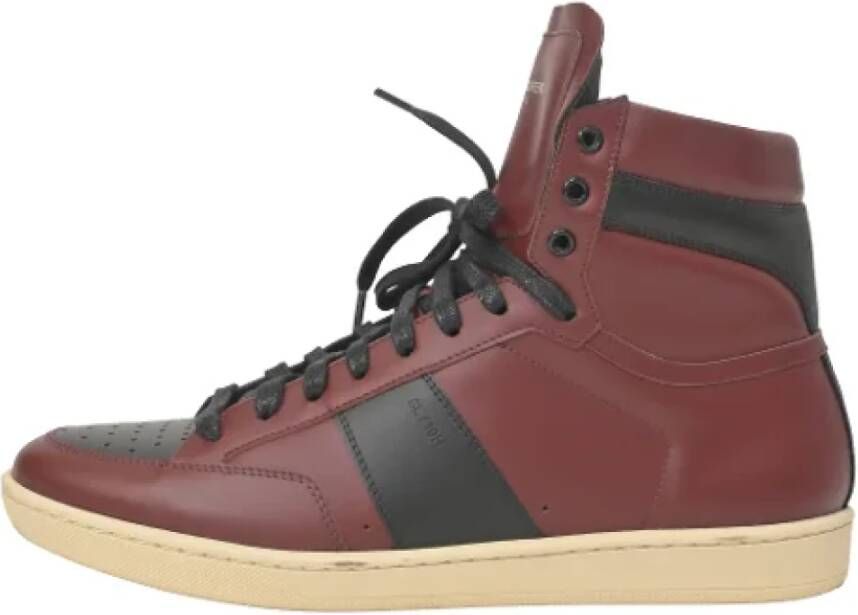 Yves Saint Laurent Vintage Pre-owned Leather sneakers Red Heren