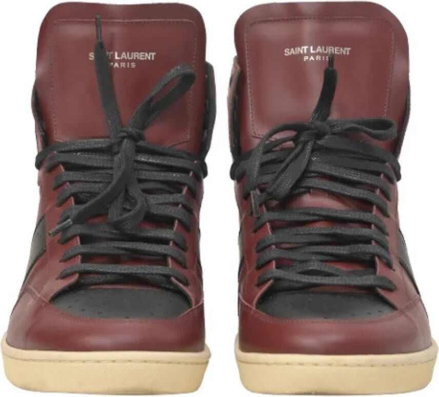 Yves Saint Laurent Vintage Pre-owned Leather sneakers Red Heren