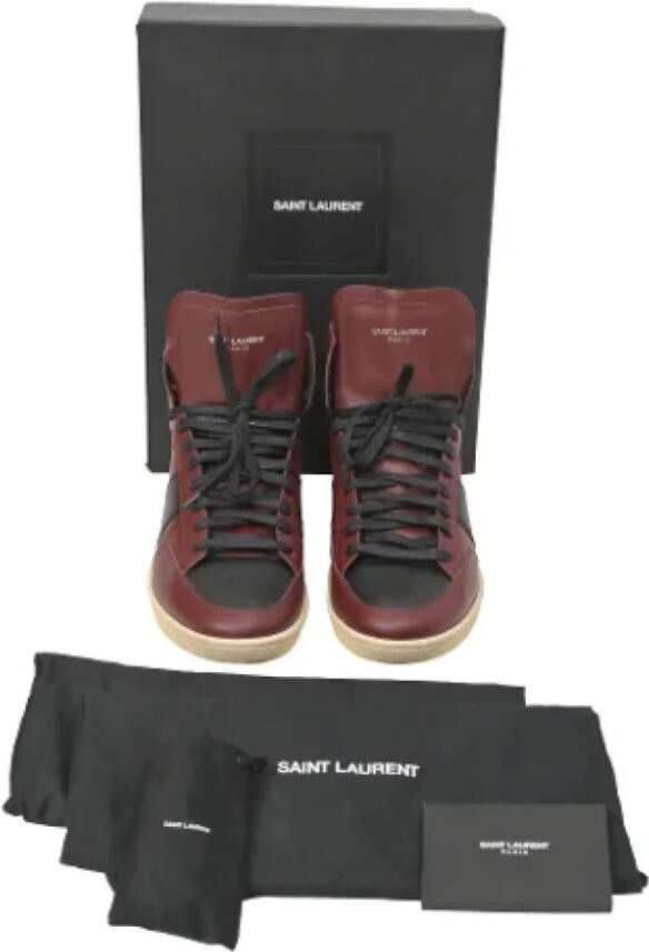 Yves Saint Laurent Vintage Pre-owned Leather sneakers Red Heren