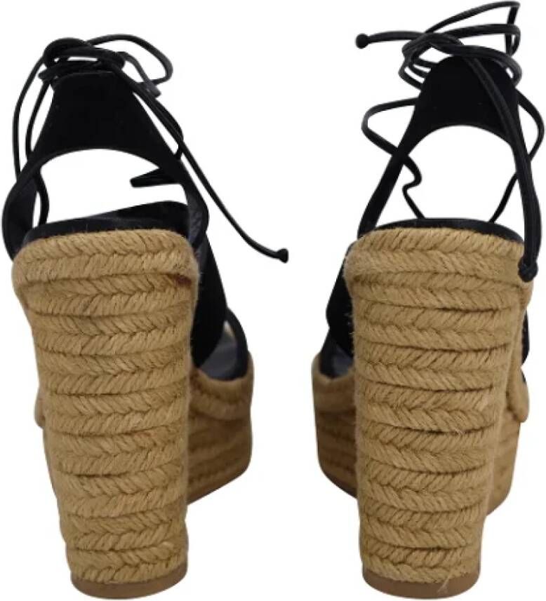 Yves Saint Laurent Vintage Pre-owned Suede espadrilles Black Dames