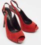 Yves Saint Laurent Vintage Pre-owned Suede heels Red Dames - Thumbnail 4