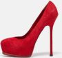 Yves Saint Laurent Vintage Pre-owned Suede heels Red Dames - Thumbnail 2