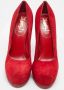 Yves Saint Laurent Vintage Pre-owned Suede heels Red Dames - Thumbnail 3