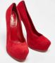 Yves Saint Laurent Vintage Pre-owned Suede heels Red Dames - Thumbnail 4