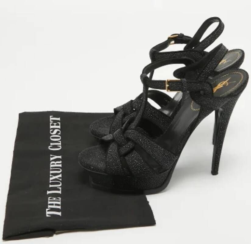 Yves Saint Laurent Vintage Pre-owned Suede sandals Black Dames