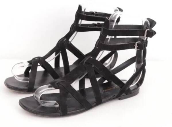 Yves Saint Laurent Vintage Pre-owned Suede sandals Black Dames