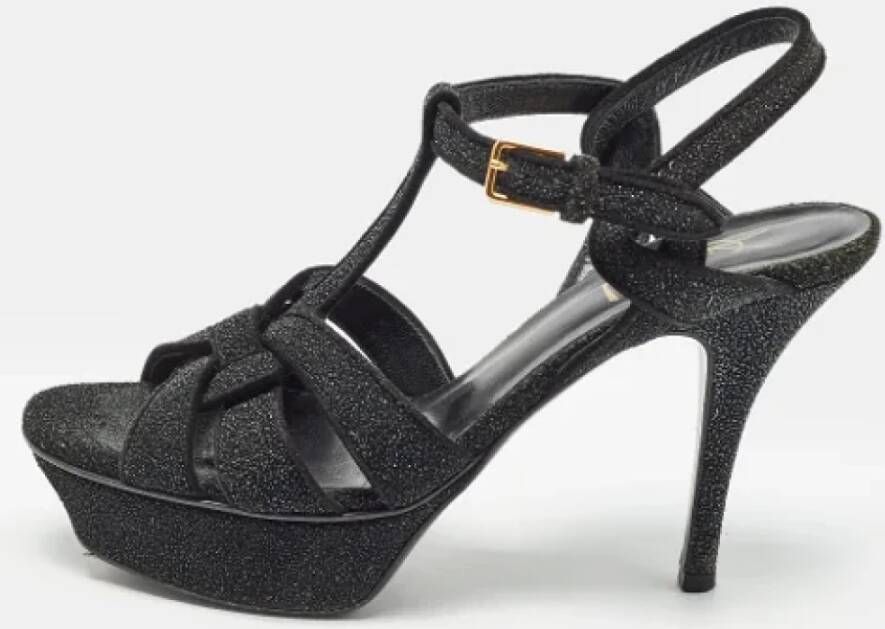 Yves Saint Laurent Vintage Pre-owned Suede sandals Black Dames