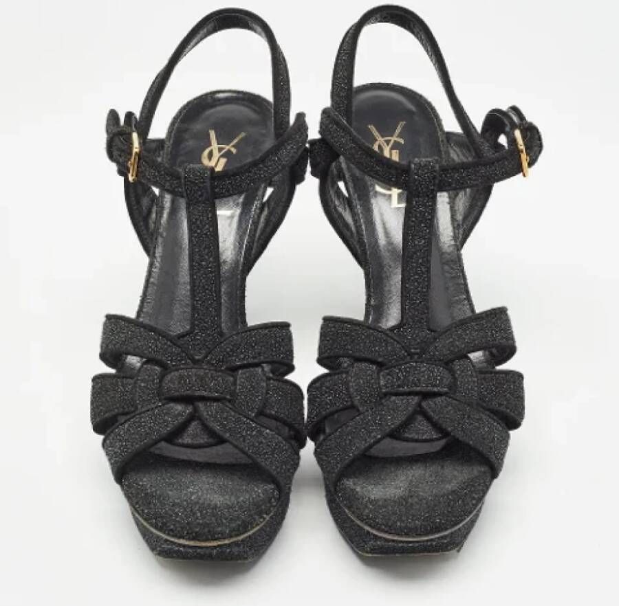 Yves Saint Laurent Vintage Pre-owned Suede sandals Black Dames