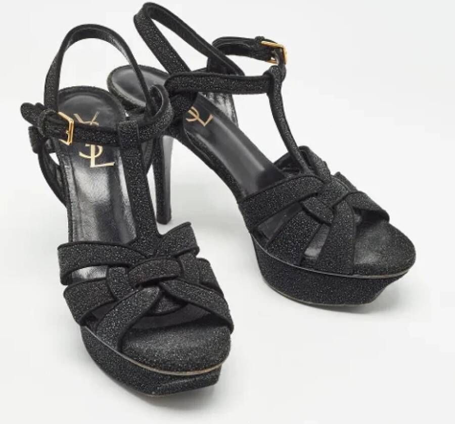 Yves Saint Laurent Vintage Pre-owned Suede sandals Black Dames