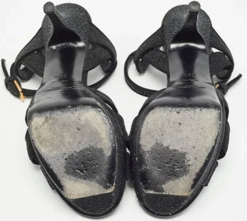 Yves Saint Laurent Vintage Pre-owned Suede sandals Black Dames