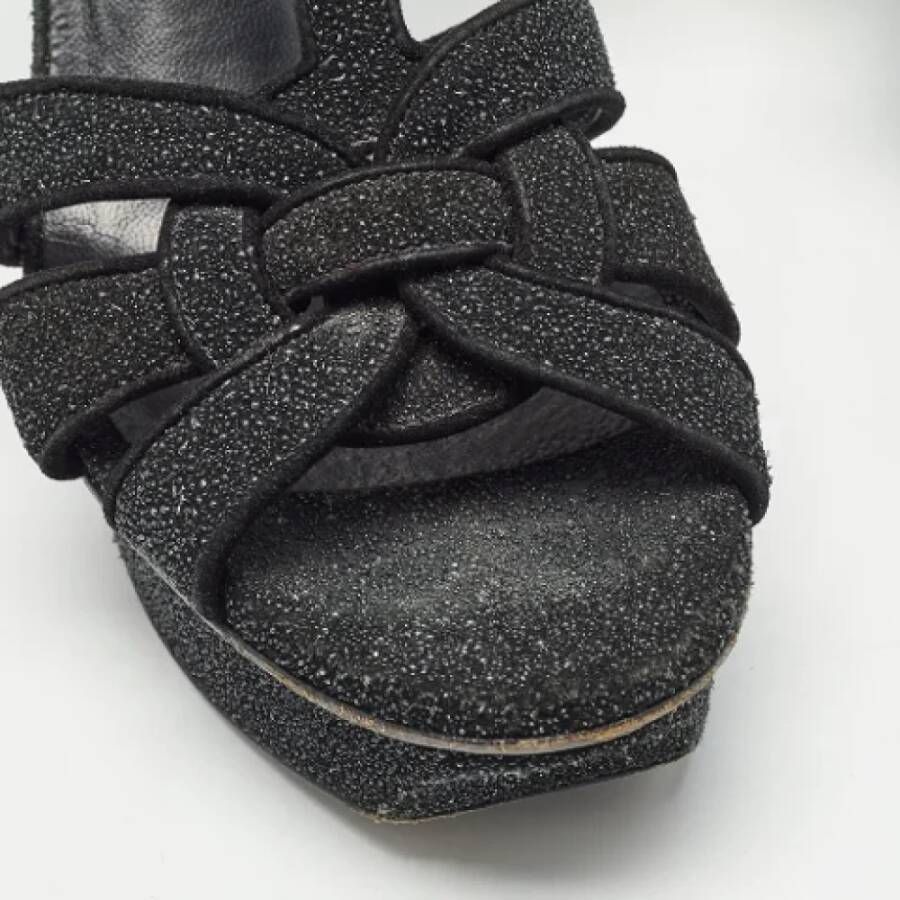 Yves Saint Laurent Vintage Pre-owned Suede sandals Black Dames