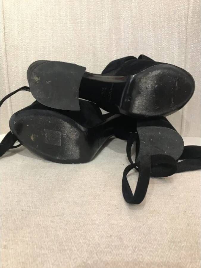 Yves Saint Laurent Vintage Pre-owned Suede sandals Black Dames