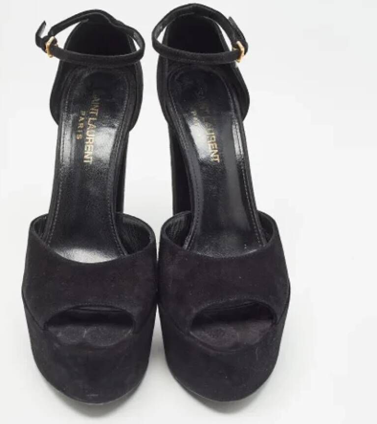 Yves Saint Laurent Vintage Pre-owned Suede sandals Black Dames