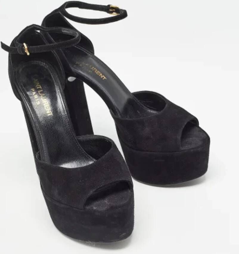 Yves Saint Laurent Vintage Pre-owned Suede sandals Black Dames