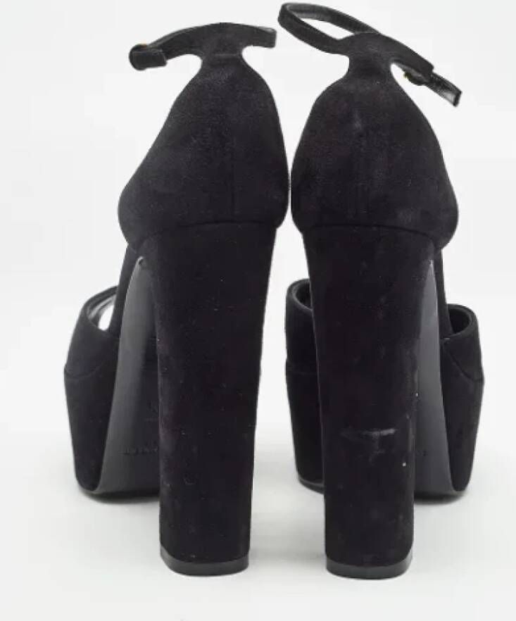 Yves Saint Laurent Vintage Pre-owned Suede sandals Black Dames