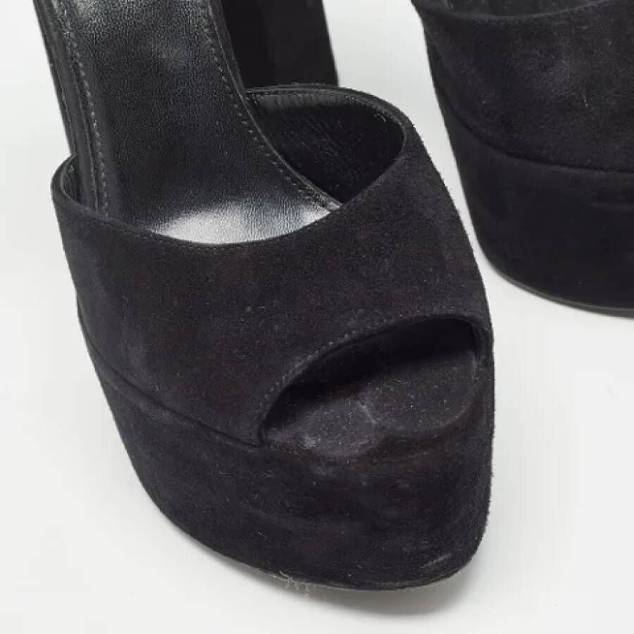 Yves Saint Laurent Vintage Pre-owned Suede sandals Black Dames