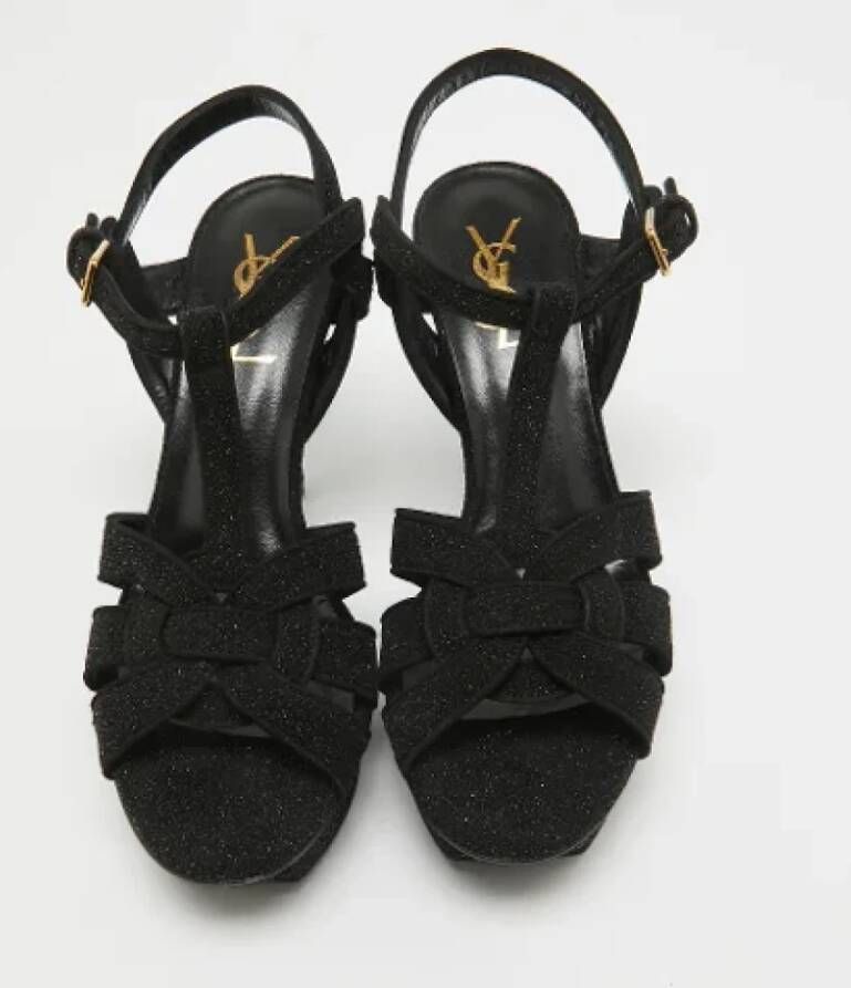 Yves Saint Laurent Vintage Pre-owned Suede sandals Black Dames